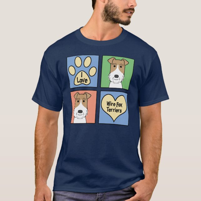 Camiseta Amo fox terrier del alambre (Anverso)