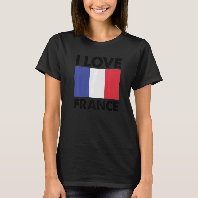 Camiseta Amo Francia Corazón Francia Familia Viajes Francia (Anverso)