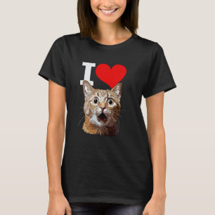 Camiseta Amo Gato Naranja Miau Gatito Miau Mami Papi Naranj