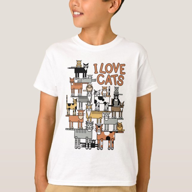 CAMISETA AMO GATOS (Anverso)