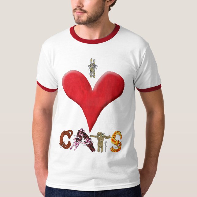 Camiseta Amo gatos (Anverso)