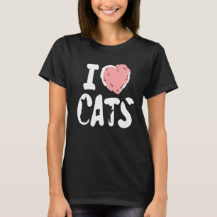 Camiseta Amo Gatos Fluffy Furry Heart Mascota Feline Cat