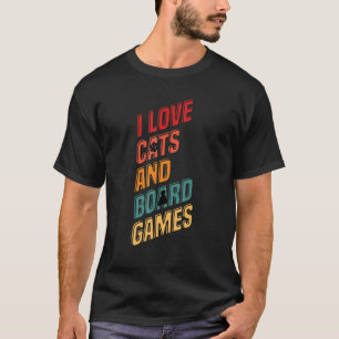 Camiseta Amo gatos gato gatos juego de mesa juegos de mesa
