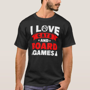 Camiseta Amo gatos gato gatos juego de mesa juegos de mesa