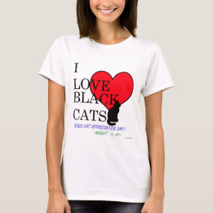 Camiseta ¡Amo gatos negros!  (Día del aprecio del gato
