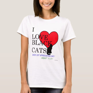 Camiseta ¡Amo gatos negros!  (Día del aprecio del gato