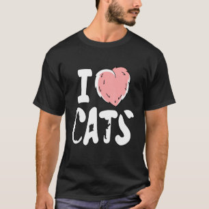 Camiseta Amo Gatos Peludos Peludos Corazón Mascota Felino G