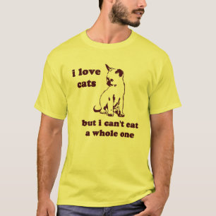 Camiseta Amo gatos pero no puedo comer entero