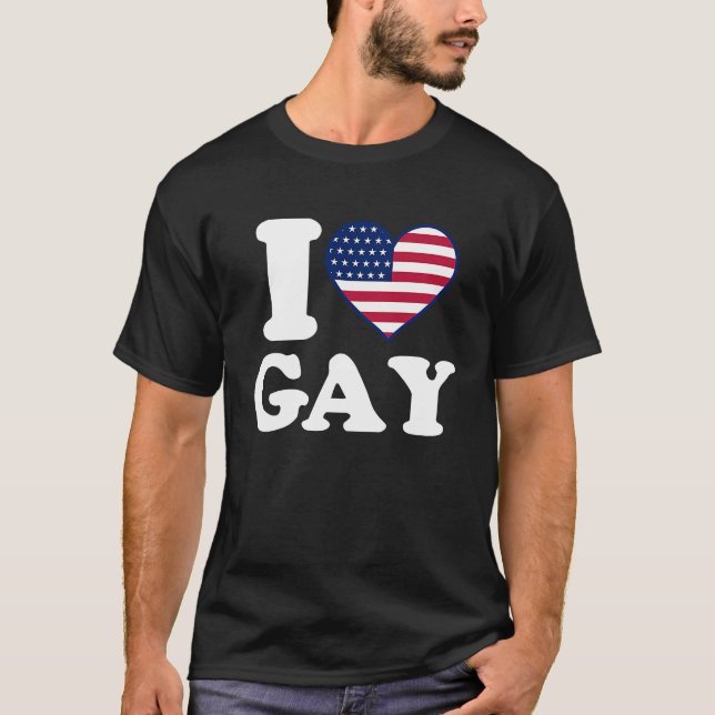 Camiseta Amo Gay yo corazón Gay (Anverso)