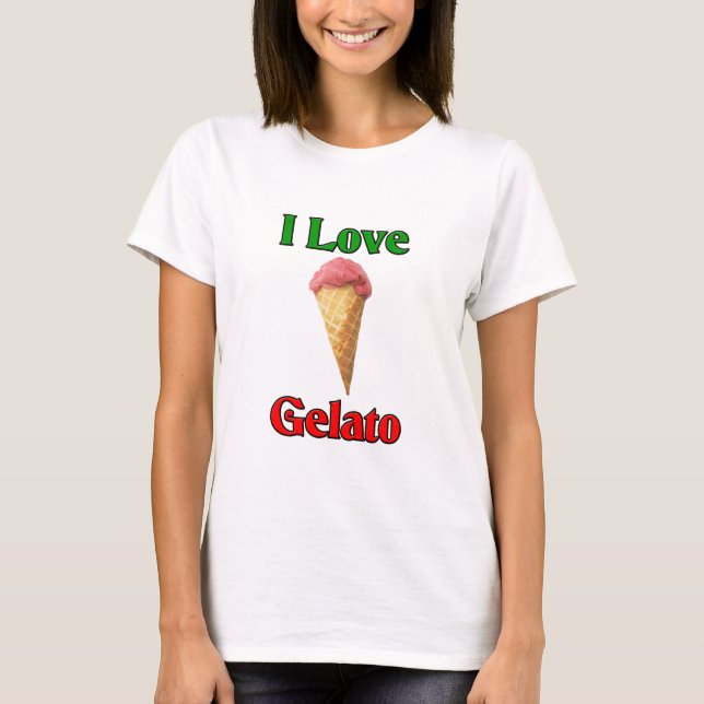 Camiseta Amo Gelato (el helado italiano) (Anverso)