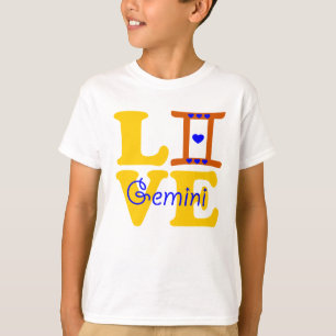 Camiseta ♊ 😍 Amo Gemini-Best Zodiac Rótulo Crewneck