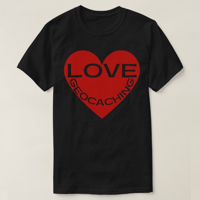 Camiseta Amo Geocaching Red Heart Hob (Diseño del anverso)