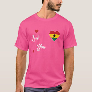 Camiseta Amo Ghana con bandera ghanesa en un ghanés de cora