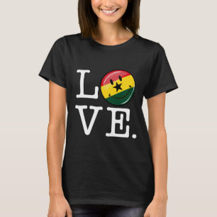 Camiseta Amo Ghana sonriendo bandera ghanesa