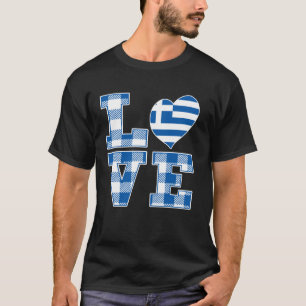 Camiseta Amo Grecia Amo Atenas Encantadora Bandera Griega H