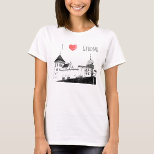 Camiseta Amo Grodno Belarus Architecture Sketch Castle