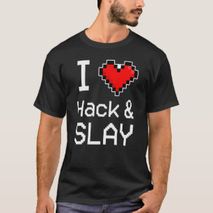 Camiseta Amo Hack & Slay, Pixel Heart, Retro Gamer