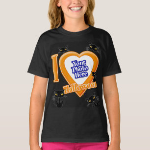 Camiseta Amo Halloween Con Tu Foto Con Gatos Negros
