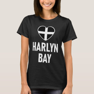 Camiseta Amo Harlyn Bay Cornwall Flag Heart Saint Piran