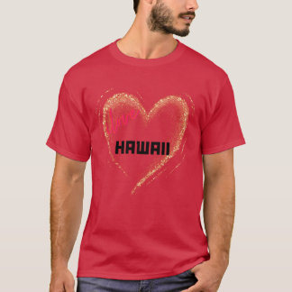 Camiseta Amo Hawaii Corazón de Oro
