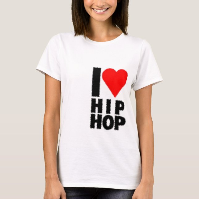 Camiseta Amo Hip Hop - corazón en corazón (Anverso)