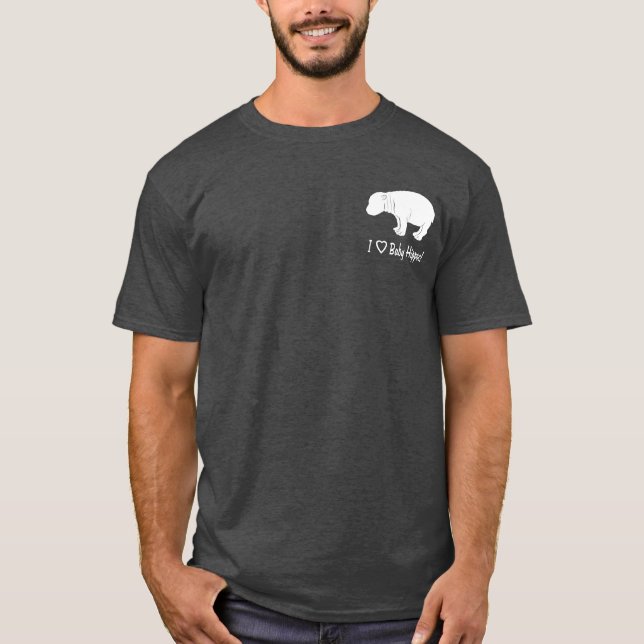 Camiseta Amo hipopótamos del bebé (Anverso)