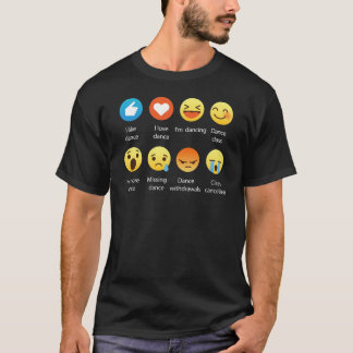Camiseta Amo iconos sociales divertidos del Emoticon de la