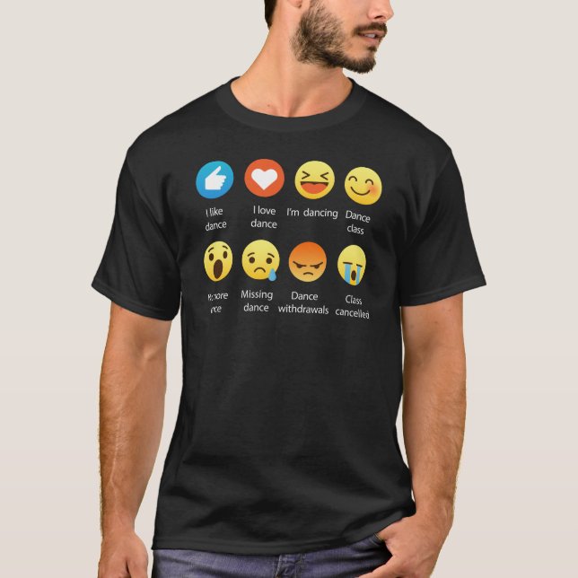 Camiseta Amo iconos sociales divertidos del Emoticon de la (Anverso)