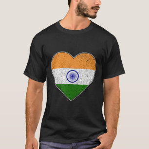 Camiseta Amo India Mi país de bandera cardíaca india Orgull