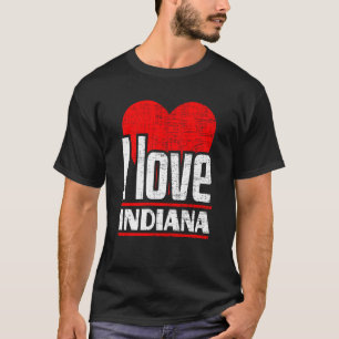 Camiseta Amo Indiana Mejor Estado Hogar Que Corazón Indiana