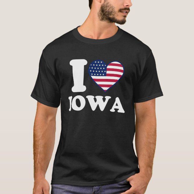Camiseta Amo Iowa Yo corazón Iowa (Anverso)