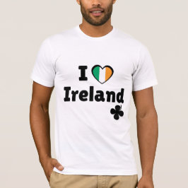 Camiseta Amo Irlanda Bandera Irlandesa Corazón y Trébol (Ne