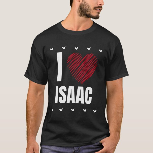 Camiseta Amo Isaac Nombre Guay Heart Funny Personali (Anverso)