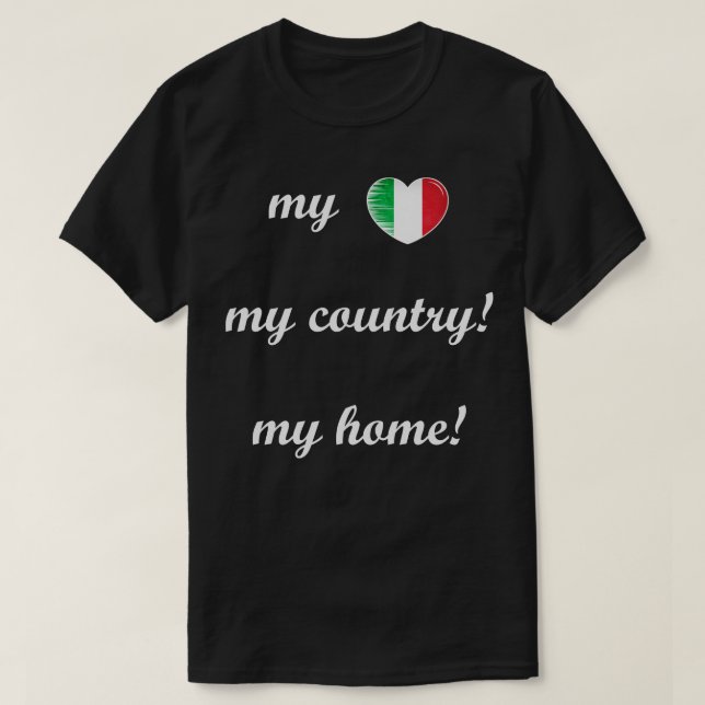 Camiseta Amo Italia Mi Hogar Mi País 10 (Diseño del anverso)