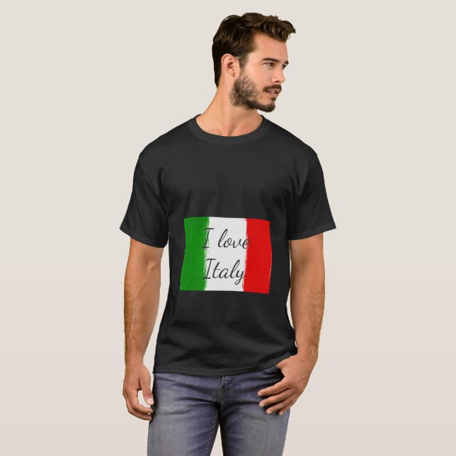 Camiseta Amo Italy.Flag de Italia (Anverso completo)