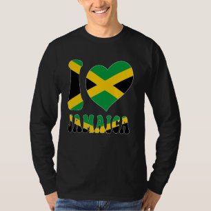 Camiseta Amo Jamaica Amo Kingston Jamaica Bandera Corazón