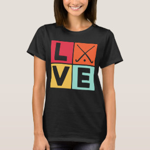 Camiseta Amo jugador de hockey de césped gráfico jugador de