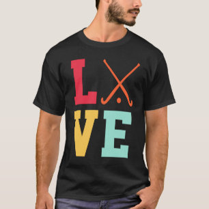 Camiseta Amo jugador de hockey de césped gráfico jugador de
