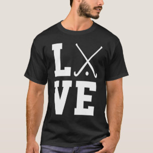 Camiseta Amo jugador de hockey de césped gráfico jugador de