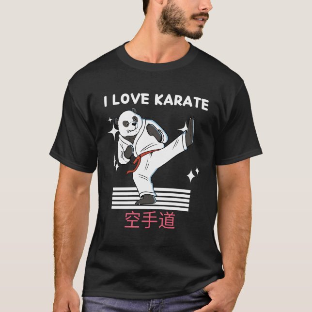 Camiseta Amo Karate Kawaii Panda Karate Anime Japonés (Anverso)