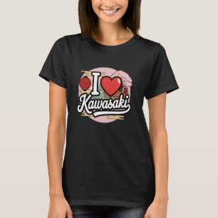 Camiseta Amo Kawasaki Japón Sakura Flor de Cerezo Japón