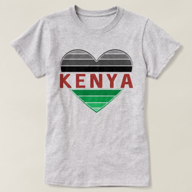 Camiseta Amo Kenia, corazón keniano (Diseño del anverso)