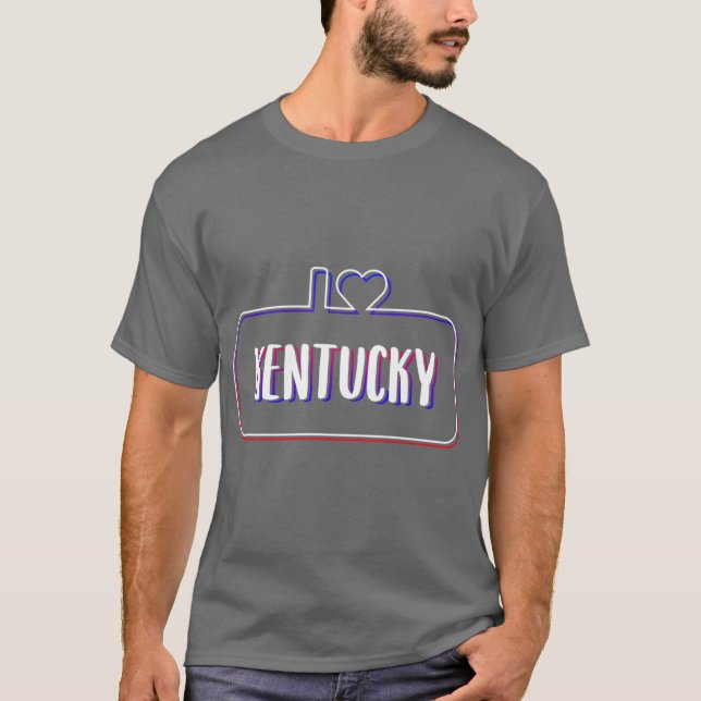 Camiseta Amo Kentucky Texto Colorido (Anverso)