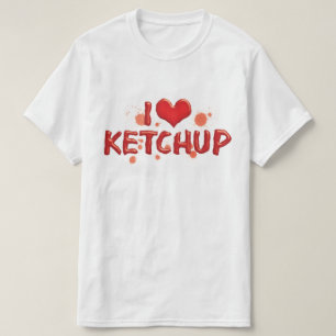 Camiseta Amo Ketchup de Corazón - Amante de la Catsup