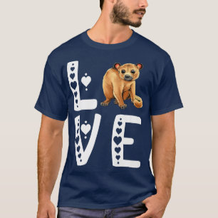 Camiseta Amo Kinkajou Noche Walker Prehensil Corazón Animal