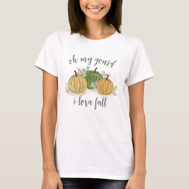 Camiseta Amo la acuarela de las calabazas de otoño (Anverso)