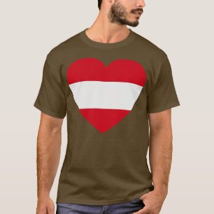 Camiseta Amo la bandera austríaca en forma de corazón de Au