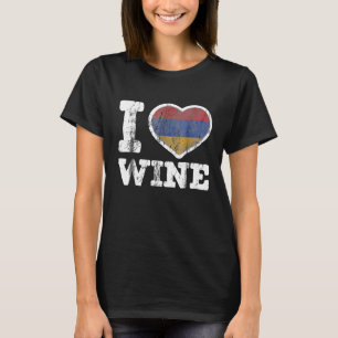 Camiseta Amo la bandera cardíaca armenia del vino armenio