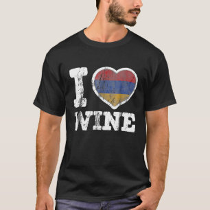 Camiseta Amo la bandera cardíaca armenia del vino armenio