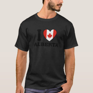 Camiseta Amo la bandera cardíaca de Canadá de Alberta